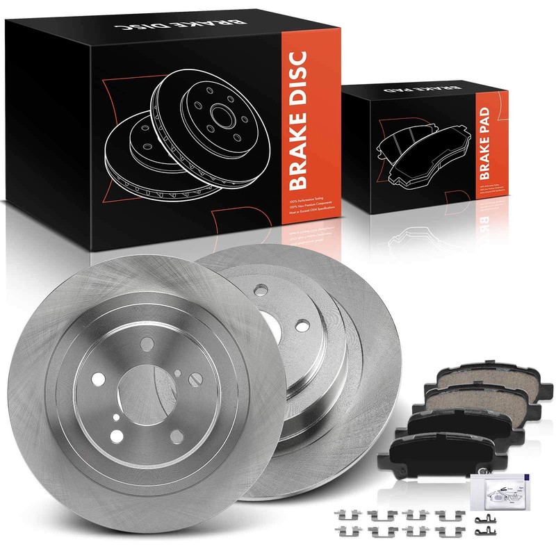 6Pcs Rear Disc Rotors & Ceramic Brake Pad for Subaru Legacy Outback 00-04 Baja