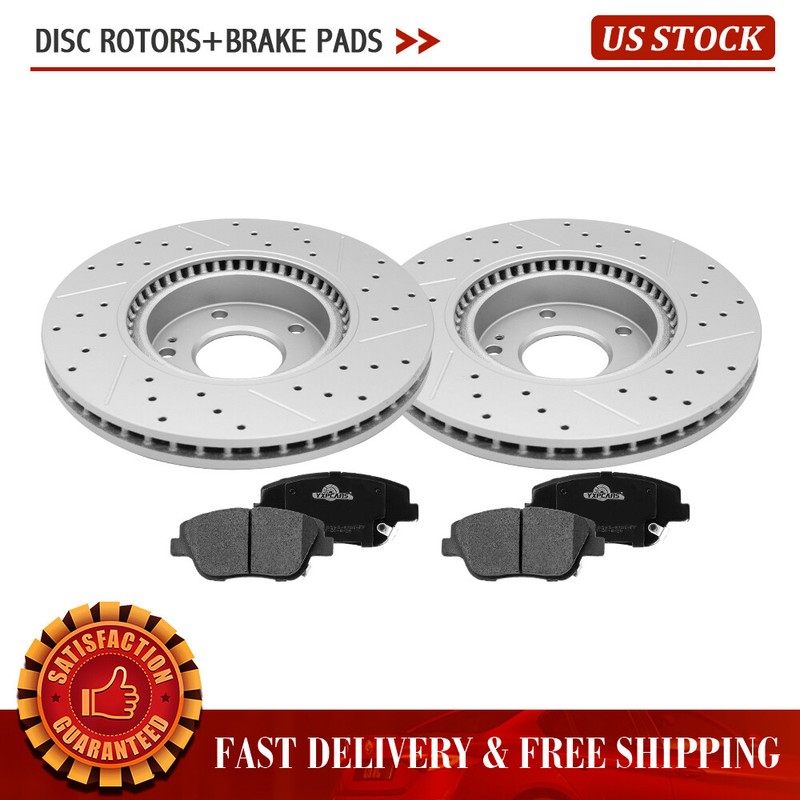 Front Brake Rotors + Brake Pads For 2011 – 2015 Kia Optima Hyundai Sonata
