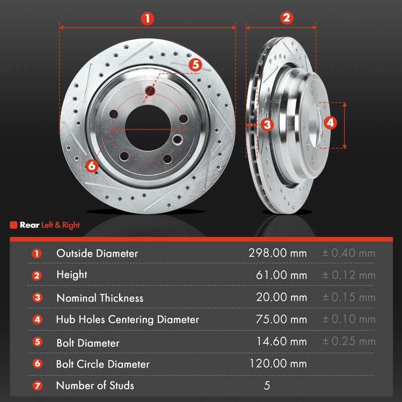 12x Front & Rear Drilled Brake Rotors & Ceramic Brake Pads for BMW 525i 01-03 gallery
