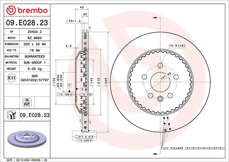 2x Brake Discs Pair Vented fits RANGE ROVER VELAR L560 3.0D Rear 2017 on 325mm gallery