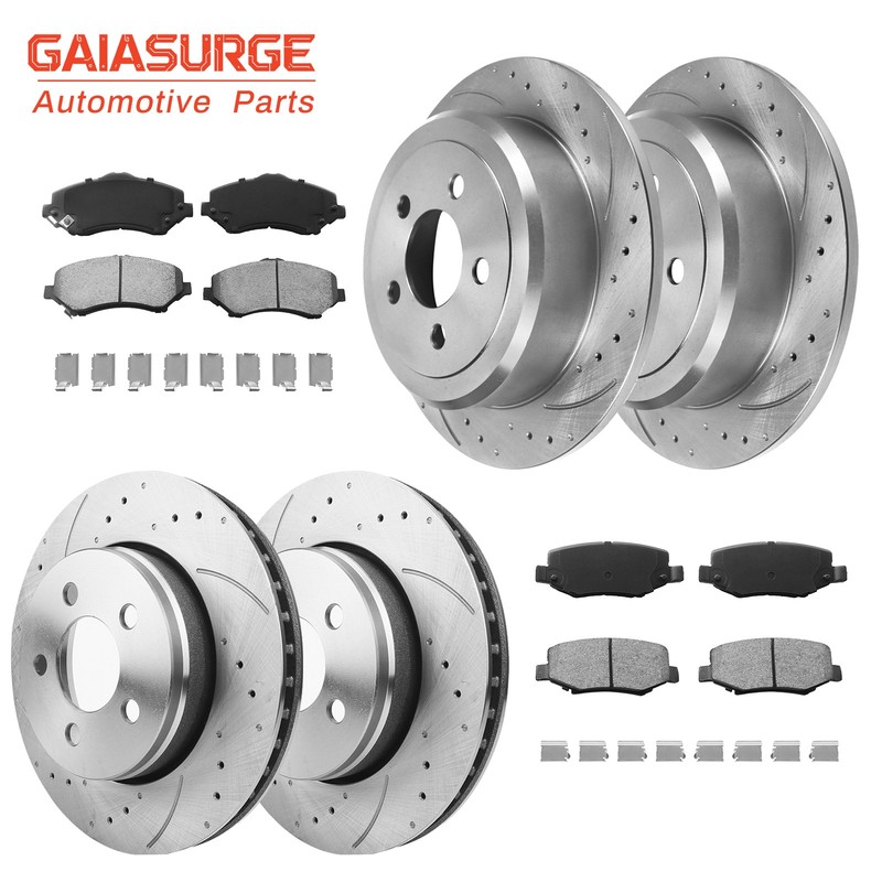 302mm Front 316mm Rear Rotors Brake Pads for 2008 -12 Dodge Nitro Jeep Liberty