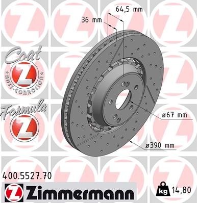 Zimmermann 400.5527.70 Brake Disc for Mercedes-Benz