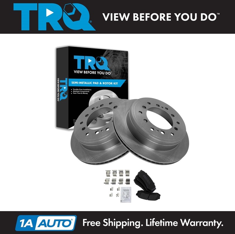 TRQ Rear Brake Pad & Rotor Kit Fits 2010-2022 Lexus 2010-2022 Toyota
