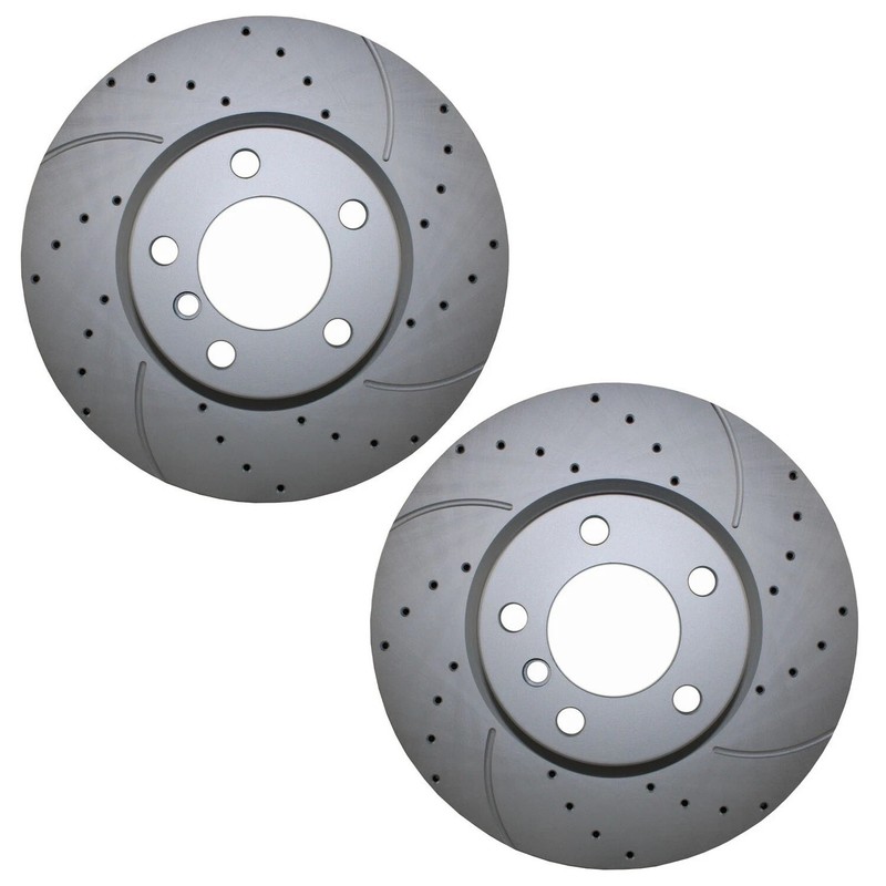 Bison Performance Pair Front Drilled Coat 330mm Brake Rotors for F22 F23 F30 F36