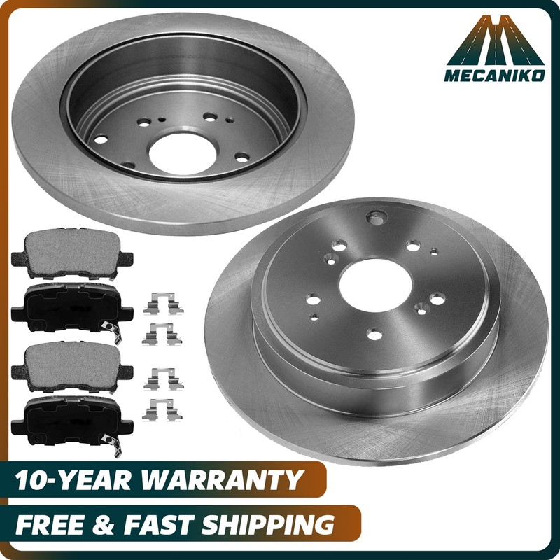 Rear Brake Rotors + Brake Pads for 2001 – 2006 Acura MDX 2003 – 2008 Honda Pilot