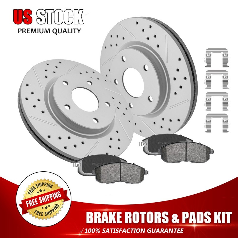 11.02 in (280mm) Front Brake Rotors Ceramic Pads For 2013-2017 Nissan Sentra
