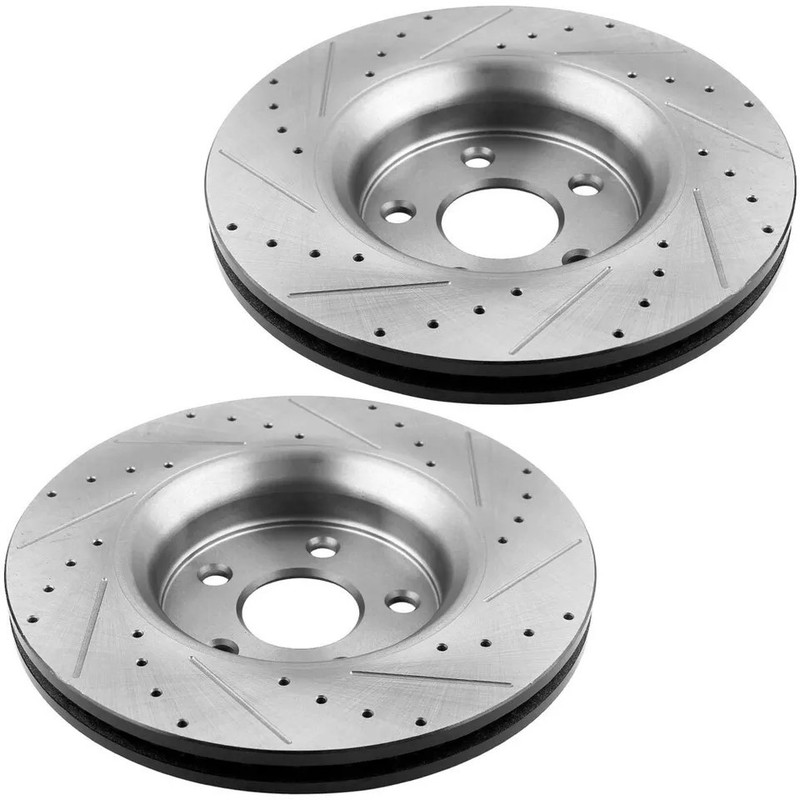 Front Rear Drilled Brake Rotors Ceramic Brake Pads For TOYOTA COROLLA 2009-2018 gallery