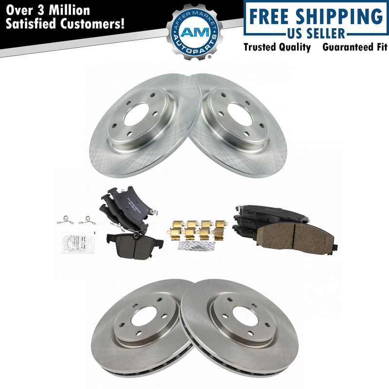 Front & Rear Posi Ceramic Disc Brake Pads & Rotors Kit for Chrysler Pacifica New