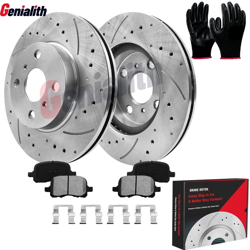 Front Drilled Slotted Brake Rotors Pads for Chevrolet Prizm Toyota Corolla 98-02