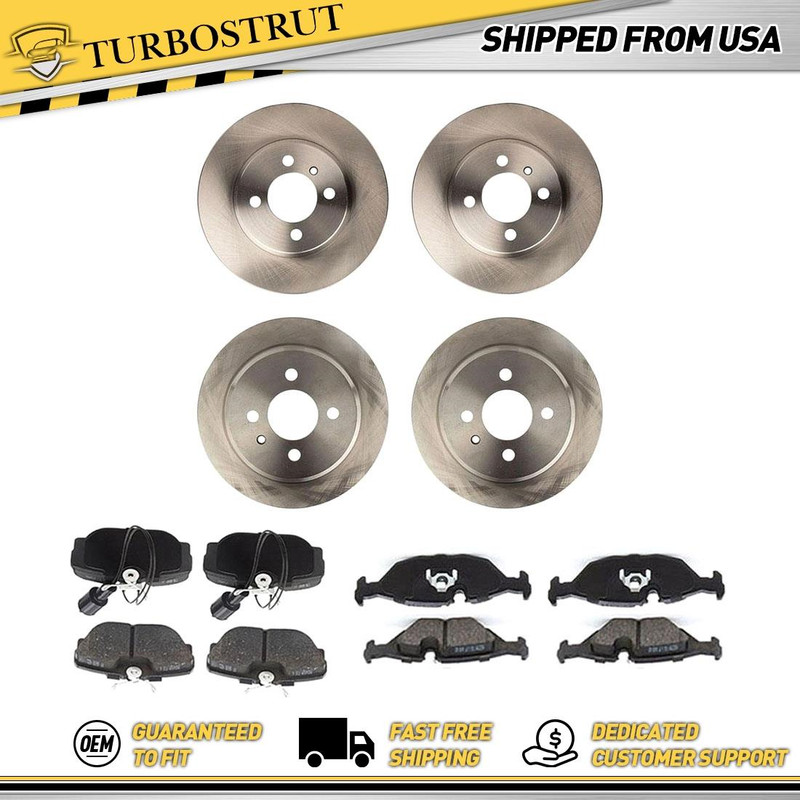 OE Front & Rear Brake Rotors Brake Pads Kit for 1984-1987 BMW 325e 2.7L