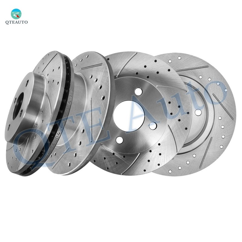 4 Front 256.05mm-Rear 270mm Drilled Slotted Brake Rotors To 2004-2007 Saturn ION