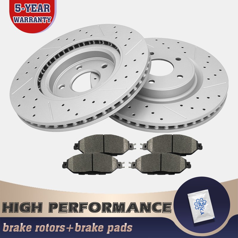 Front Brake Rotors + Brake Pads for Nissan Pathfinder Murano Infiniti QX60 JX35