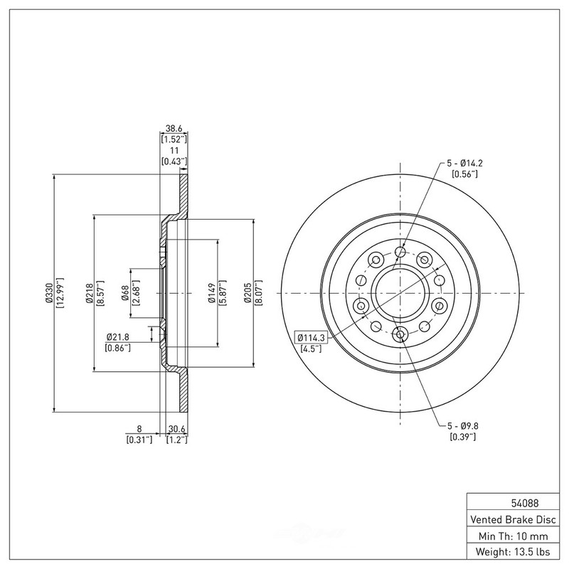 Rr Disc Brake Rotor DFC 600-54088 gallery