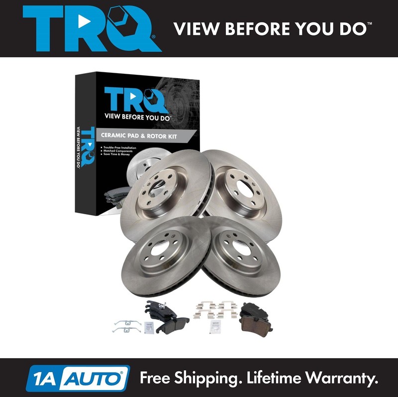 TRQ Brake Pad & Rotor Kit Ceramic Fits 2013-2015 Audi A6 A6 Quattro