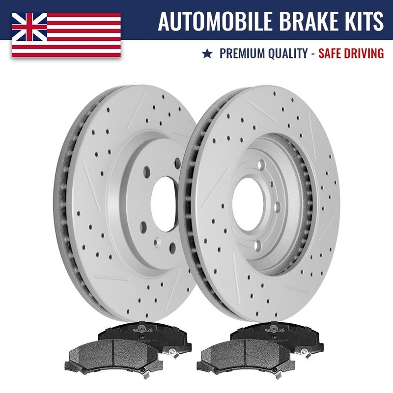 Front Drilled Disc Rotors Brake Pads for Chevy Impala Monte Carlo Buick Lucerne