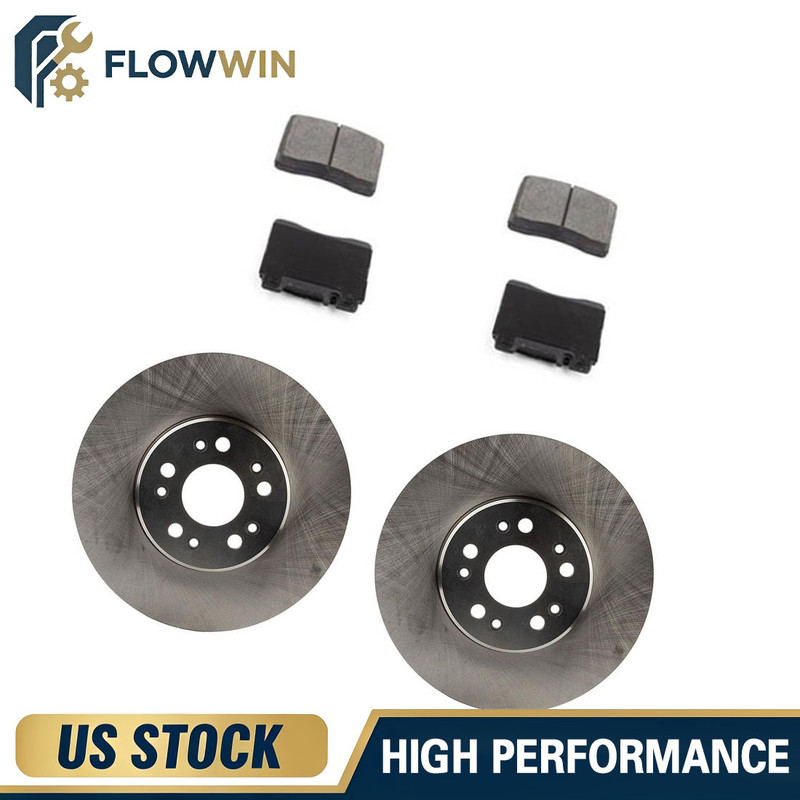 Front Disc Rotors Ceramic Brake Pads Fits 1992-1993 Mercedes-Benz 300SD
