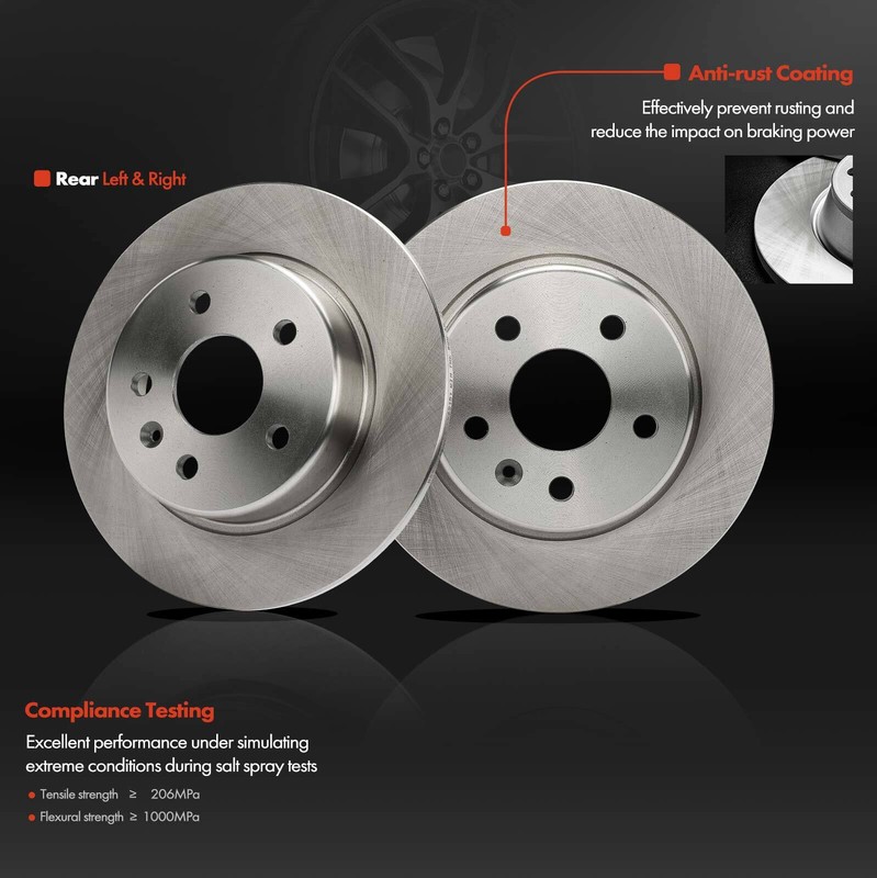Disc Brake Rotors + Ceramic Brake Pads for Chevy Bolt EUV Cruze Volt Rear Side gallery