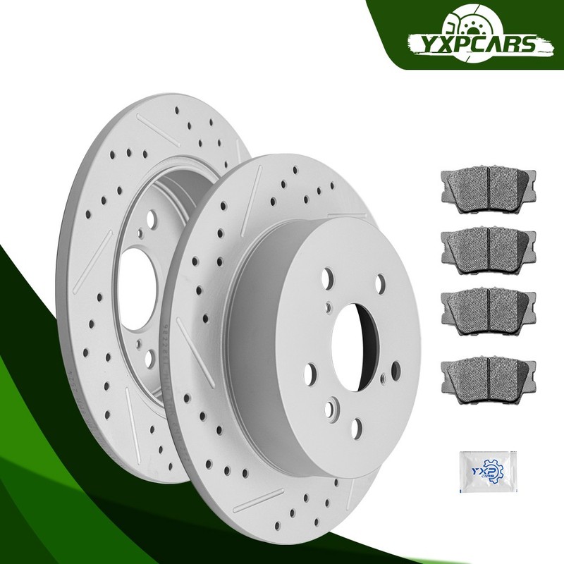 281mm Rear Disc Rotors Brake Pads for 2018 – 2024 Toyota Camry w/ Manual Brake
