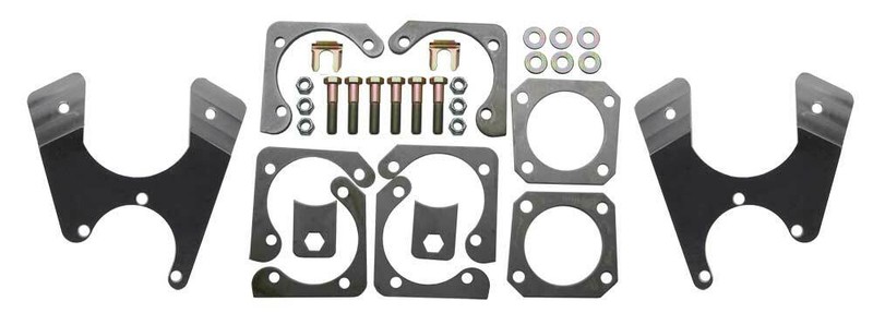 A Body GM 10 / 12 Bolt Rear Brake Kit BLK Calipers Backing Plates E-Brake Cables gallery