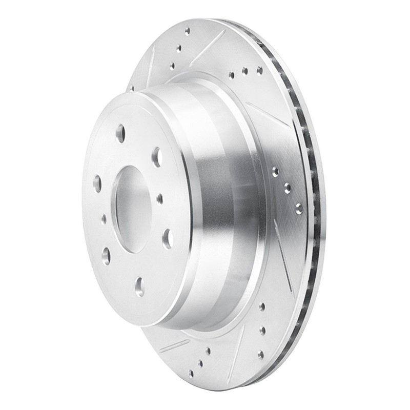 Dynamic Friction 631-48053L DFC Brake Rotor – Drilled and Slotted – Silver