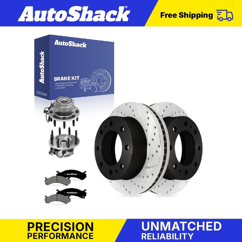 Front Drilled Slotted Brake Rotor Pad Hub for Chevy Silverado 2500 HD 01-06
