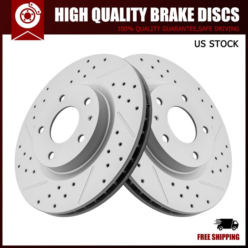 Front Drilled & Slotted Brake Disc Rotors for 2019-25 Mazda 3 AWD 2020-23 CX-30