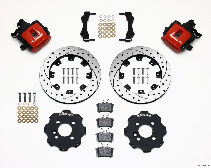 Wilwood Combination Parking Brake Rear Kit Fits 11.75in Drilled Red Mini Cooper
