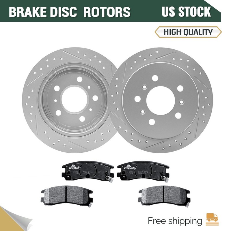 Rear Disc Rotors And Ceramic Pads for Chevy Impala Monte Carlo Buick LaCrosse