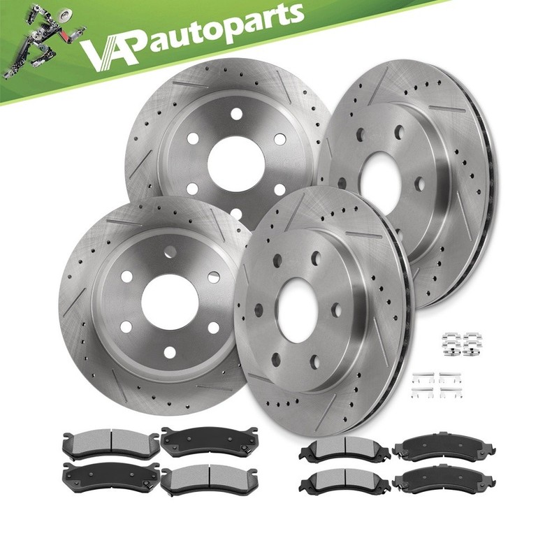 Front & Rear Brake Rotors & Pads For 2003-2006 Cadillac Escalade Chevrolet Tahoe