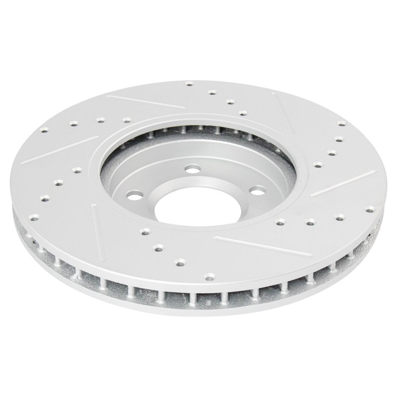 TRQ Front Rear Performance Drilled Slotted Zinc Coated Rotor Kit for Ford Jaguar gallery