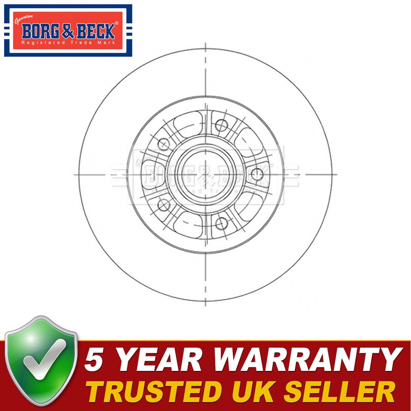 Borg & Beck Rear 1x Brake Disc Fits Vivaro Trafic 1.6 CDTi D dCi 2.0 95516956