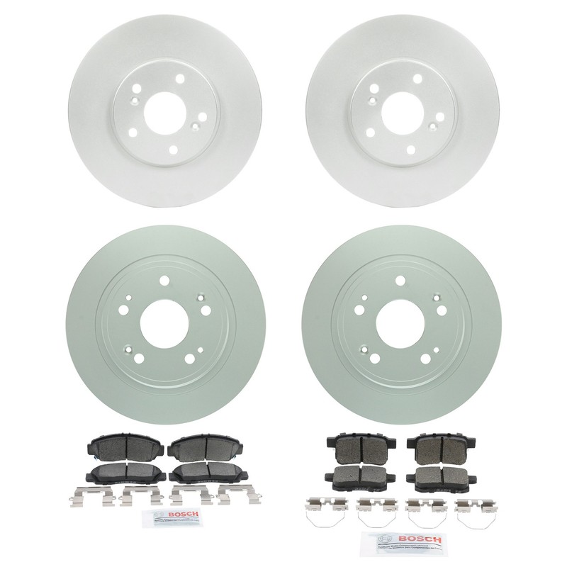 Bosch QuietCast Front Rear Rotor Blue Ceramic Disc Brake Pad Kit for Acura TSX