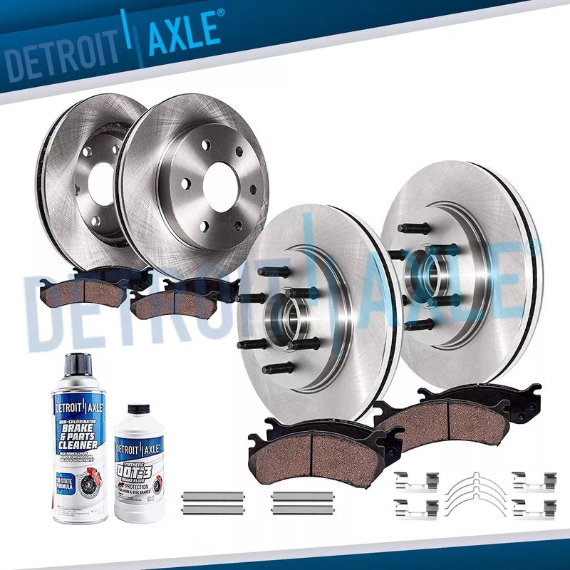 Front Rear Brake Rotor Ceramic Pad for Ford F-150 Mark LT RWD 6 Lugs Rotor Pad