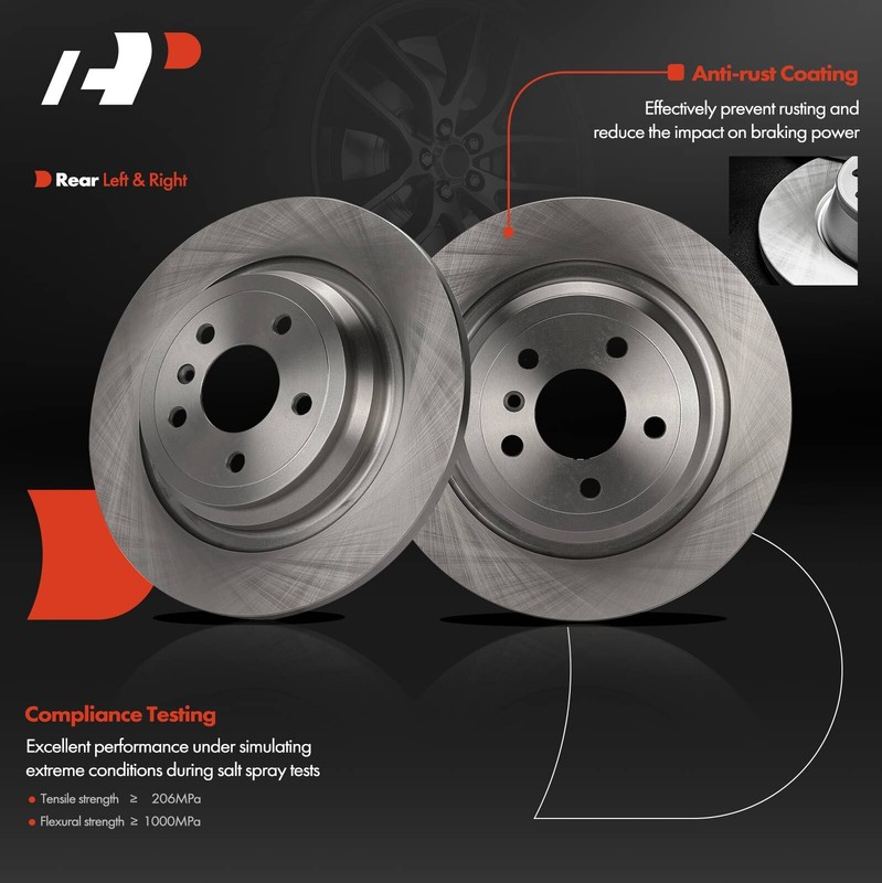 A-Premium Rear Disc Brake Rotors & Ceramic Pads for Mercedes GLE350 2016-2018 gallery