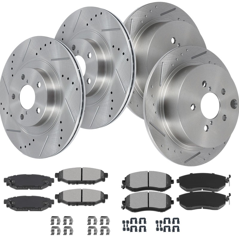 Front And Rear Brake Rotors & Ceramic Pads For Subaru Forester 2014 – 2018 2.5L