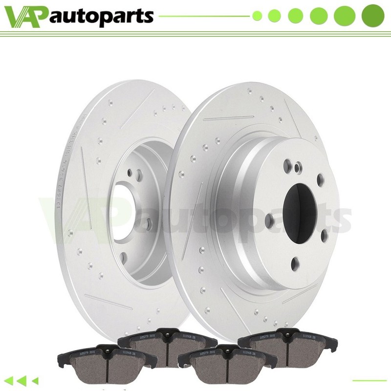 For Mercedes-Benz C250 2012 -2015 Rear Discs Brake Rotors and Ceramic Pads 300mm gallery