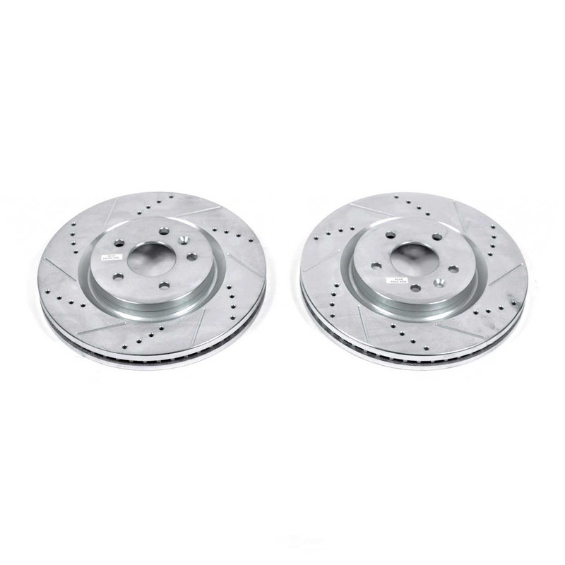 Disc Brake Rotor Set-Front Drilled, Slotted and Zinc Plated Brake Rotor Pair