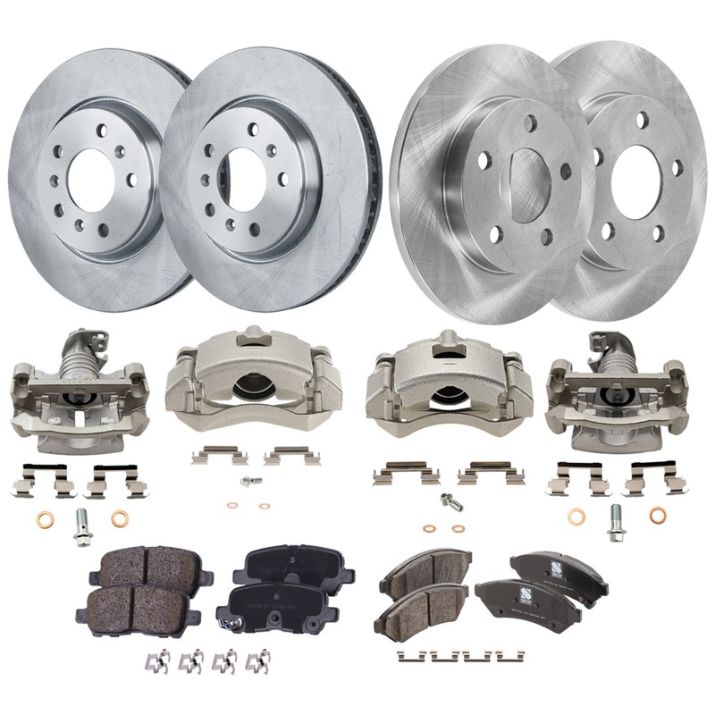 Brake Kit With Calipers 4-Wheel Set Front & Rear for Buick LaCrosse Grand Prix