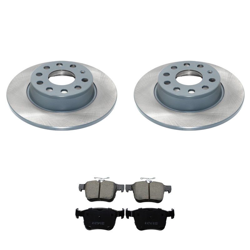 DuraGo Rear Rotors Akebono EURO Ceramic Disc Brake Pad Kit For A3 Quattro e-Golf