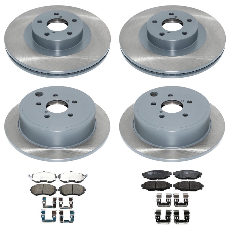 DuraGo Front Rear Disc Brake Rotors TRW Ceramic Pads Kit for Forester Impreza