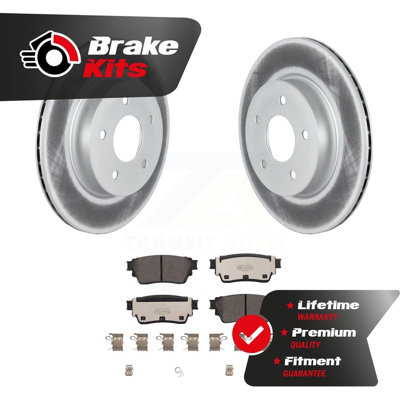 Rear Coated Disc Brake Rotors And Ceramic Pads Kit For 2021-2023 Nissan Rogue