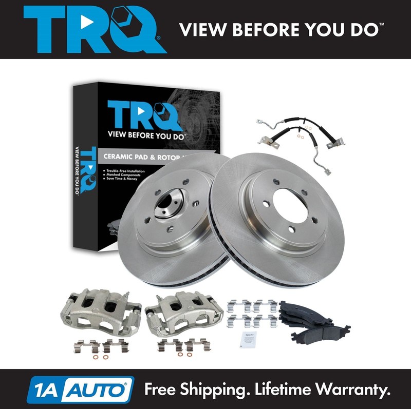 TRQ Front Brake Pad & Rotor Kit Ceramic Fits Ford Mercury