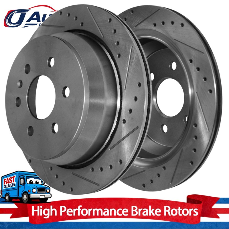 2Pcs 324mm Rear Drilled Brake Rotors for Chevy Colorado GMC Canyon 2015-2022