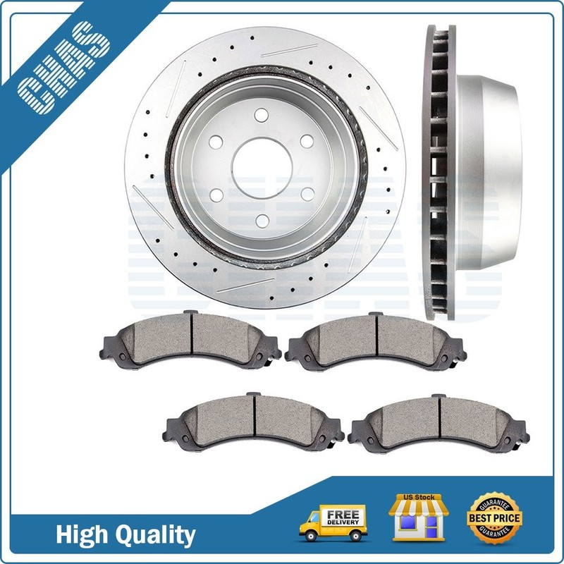Rear Brake Ceramic Pads And Rotors For Cadillac Escalade ESV EXT 03 04 05 06