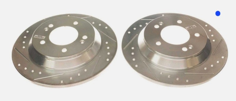 Disc Brake Rotor Set Rear Drilled Slotted Zinc Plated JBR1776XL & XR Hyundai Kia
