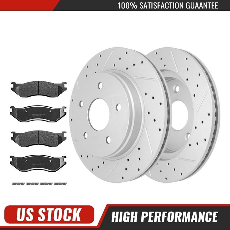 For 2004 2005 2006 Dodge Durango Ram 1500 Front Brake Disc Rotors + Ceramic Pads