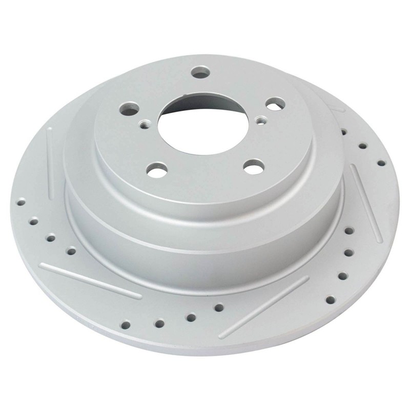 Rear Performance Drilled & Slotted Brake Rotor & Posi Ceramic Pad Set gallery