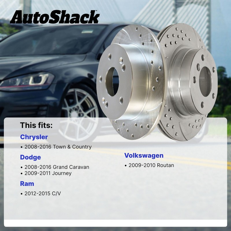 Front Drilled Brake Rotors Pair 2 for Dodge Grand Caravan Journey Ram C/V 3.6L gallery