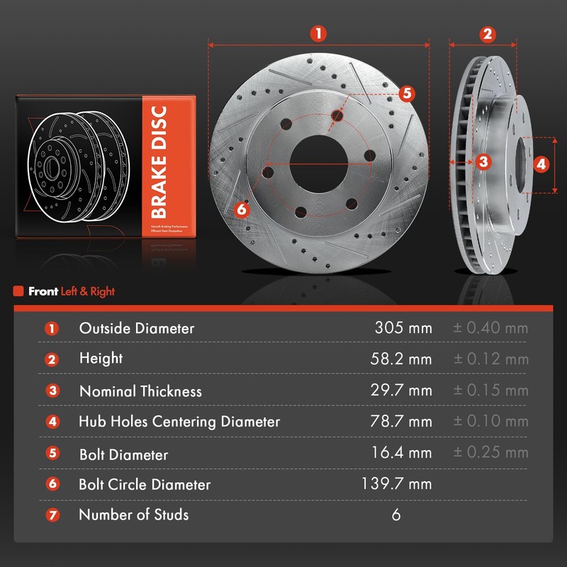 2x Front Drilled Brake Rotors for Chevrolet Silverado 1500 Cadillac Escalade GMC gallery
