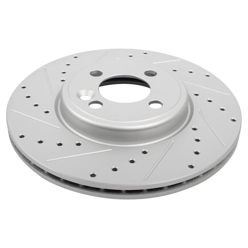 Performance Front Brake Rotors Set Slotted X Drilled Premium Fits Mini gallery